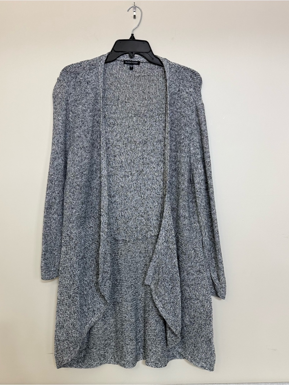Eileen Fisher Open-Front Cotton-Linen Blend Cardigan size Large